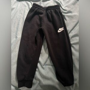 Nike Kids Black Joggers with White Logo
